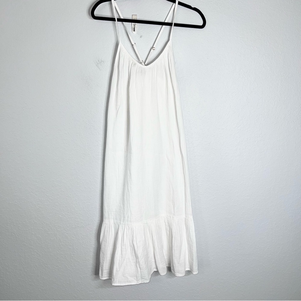 Vineyard Vines Midi Dress Womens Small White Cotton Gauze Cover Up DD